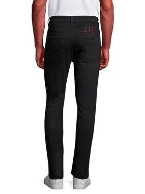 Ksubi Chitch Jeans Mens 29 Black Tapered Stretch Button Fly Designer Denim